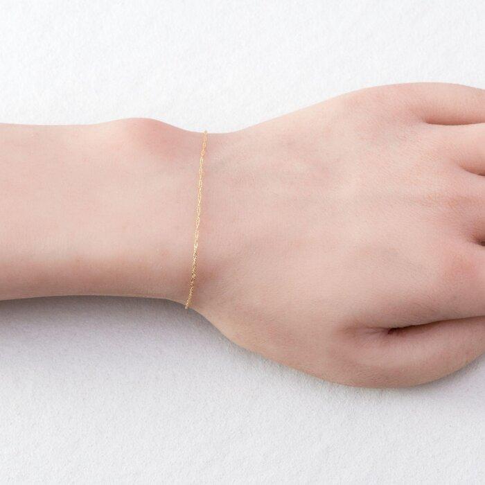 【ふるさと納税】【K10イエローゴールド チェーンブレスレット】上品なスクリューチェーン 手元を繊細に美しくみせる 長さ17cm　SB1010-K10 サムネイル3