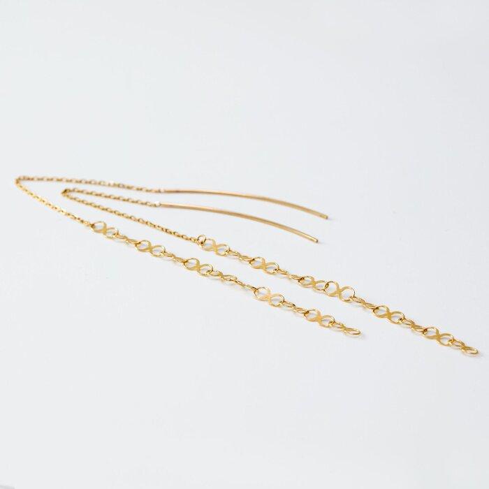 【ふるさと納税】【K10イエローゴールド チェーンピアス】揺れるインフィニティチェーン モテ感あふれる 両耳セット　SP1008-K10 / 金 ゴールド ジュエリー アクセサリー ギフト プレゼント レディース シンプル 定番 サムネイル3