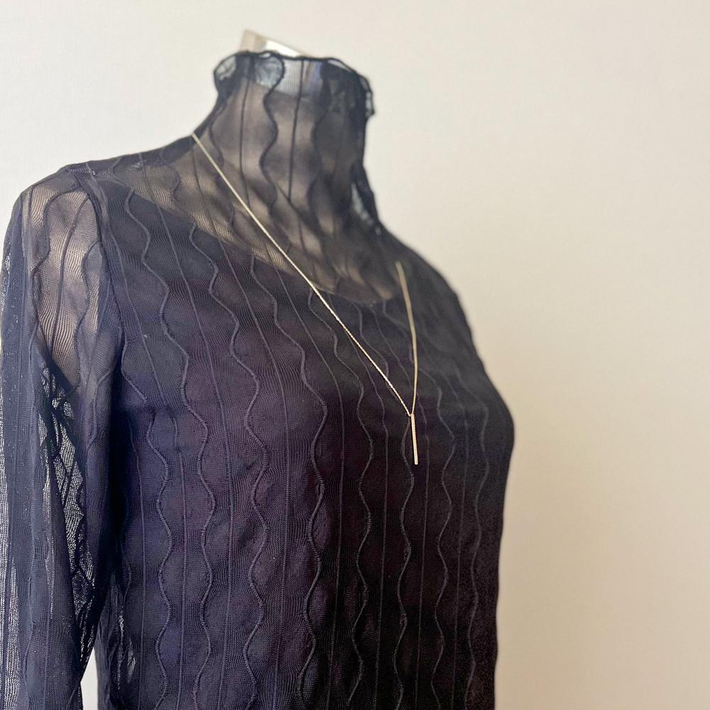 【ふるさと納税】【K10イエローゴールド ラボダイヤモンドネックレス】0.095ct 19粒のラボダイヤが美しいロングネックレス 全長70cm 　K10-N001 サムネイル2