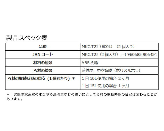 【ふるさと納税】トレビーノ（R）　カセッティシリーズ　交換用カートリッジMKC．T2J / 東レ 蛇口直結型 浄水器 お水 濾過 ろ過 節水 おすすめ 除去 家庭用 活性炭 交換 カートリッジ トリハロメタン 塩素 カビ臭 サムネイル2