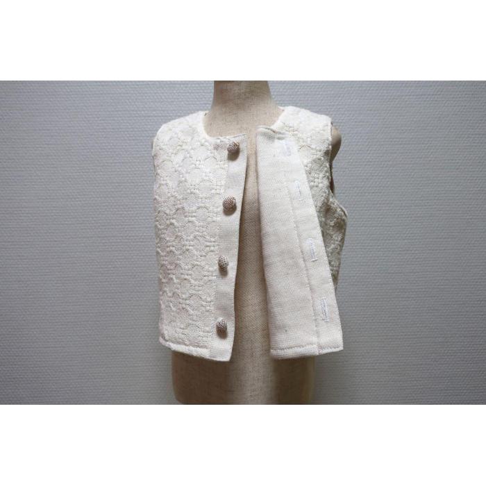綿畑からそのまま　乳児用　白綿リバーシブルベスト（男女共用）