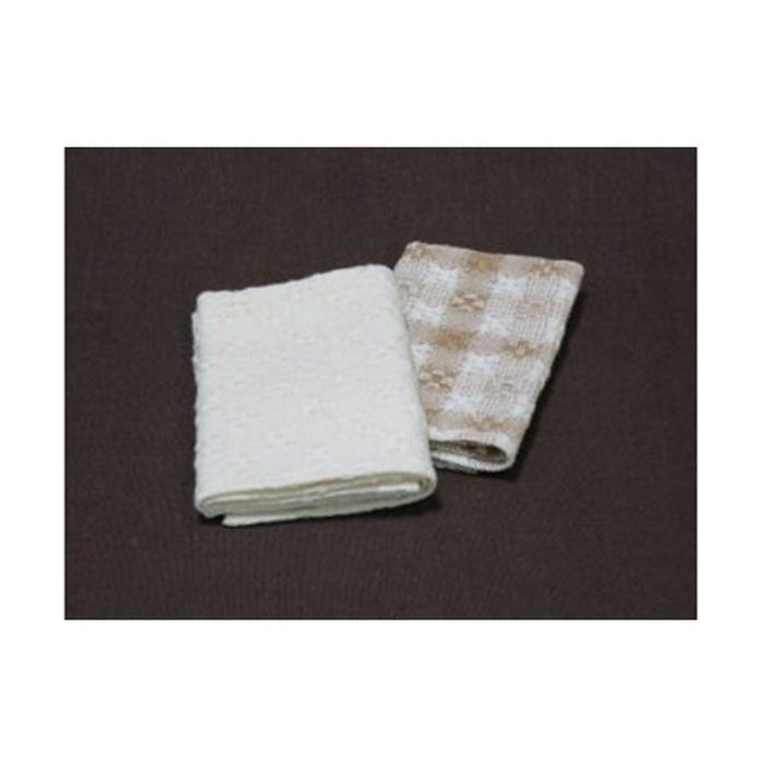 綿畑からそのまま白綿・茶綿ハンカチ 2枚