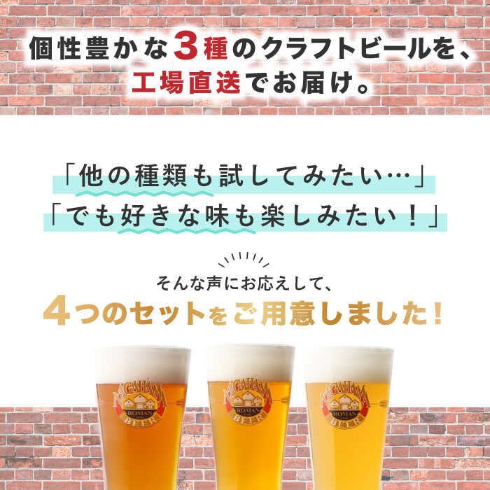 【ふるさと納税】【全3回定期便】長浜浪漫ビール 定番3種（350ml×各2本） 6本ビールセット[AQBX069]酒 クラフトビール 地ビール ご当地ビール ペールエール ピルスナー バイツェン 飲み比べ プレゼント ギフト お歳暮 ※離島へのお届け不可 サムネイル3