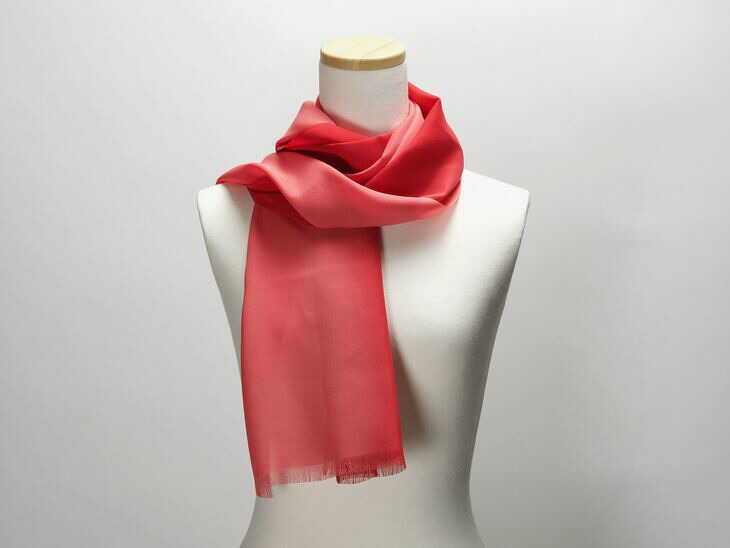 【ふるさと納税】【浜ちりめん】 kinuminaさわやかストール(手染め二色ぼかしタイプ) 滋賀県長浜市/シルクライフジャパン株式会社 [AQBZ014] 浜ちりめん シルク 絹 工芸 絹織物 ストール スカーフ ファッション小物人気 おすすめ サムネイル2