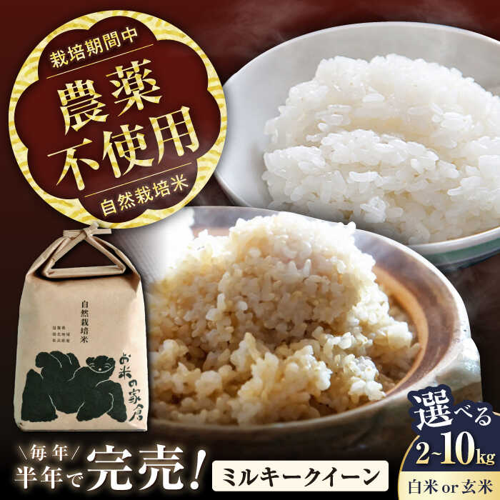 【令和7年産】 自然栽培米 ミルキークイーン 2kg 5kg 10kg 精米方法 白米 玄米 | 米 こめ コメ お米 国産 送料無料 お取り寄せ 近江米 栽培期間中 農薬不使用　長浜市/お米の家倉[AQCP001] ごはん 精米 人気 おすすめ 長浜市 おにぎり