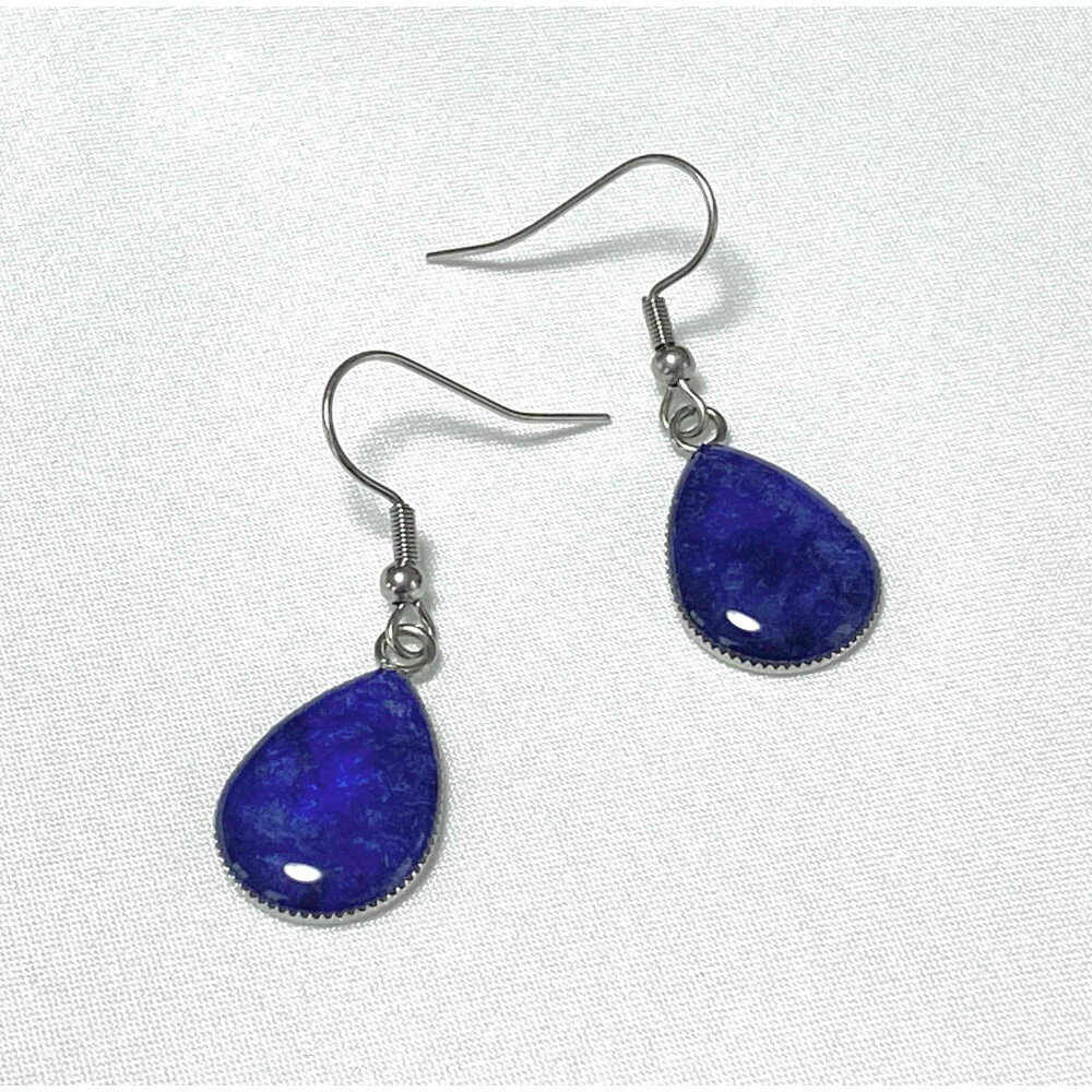 近江瑠璃細工「青の花しずく」ピアス