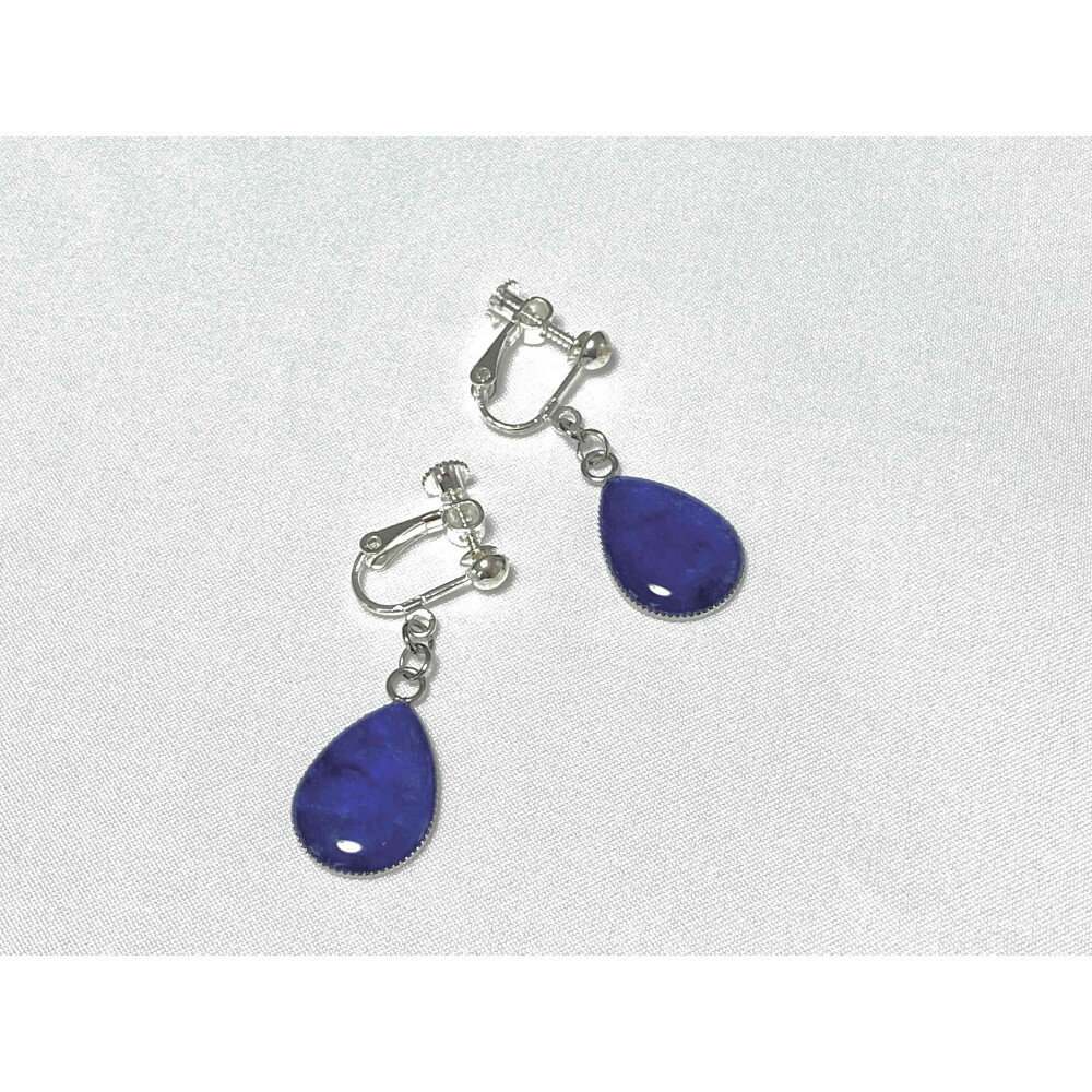 近江瑠璃細工「青の花しずく」イヤリング