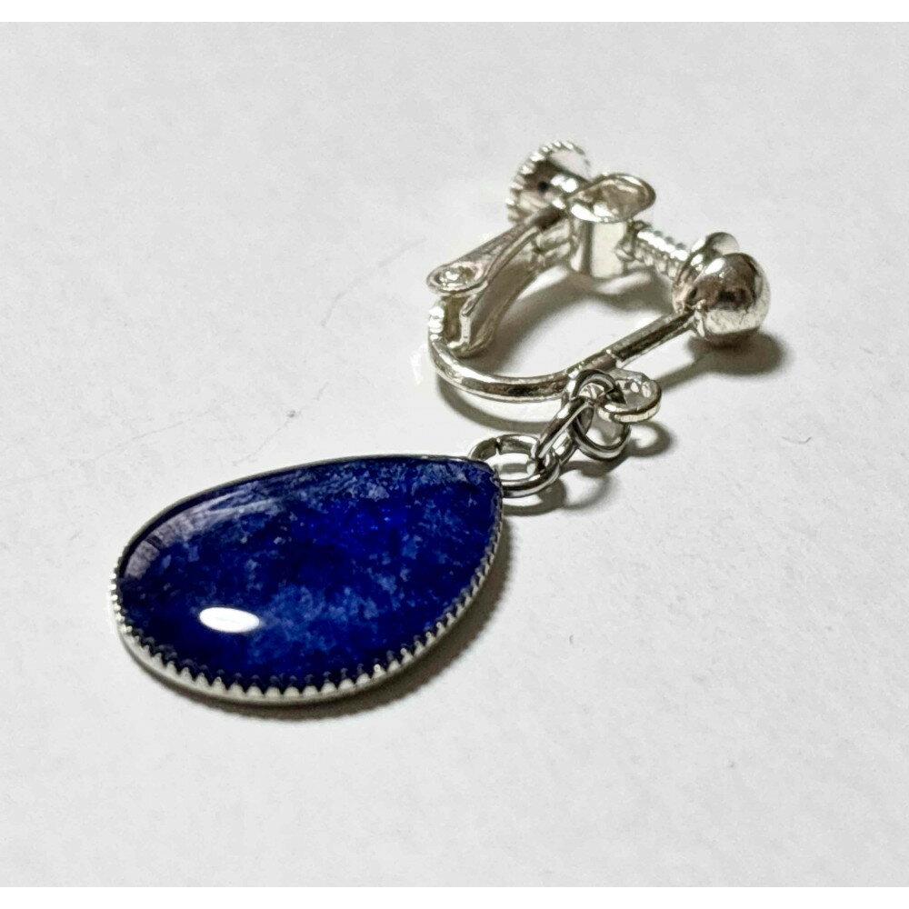 【ふるさと納税】近江瑠璃細工「青の花しずく」イヤリング サムネイル2