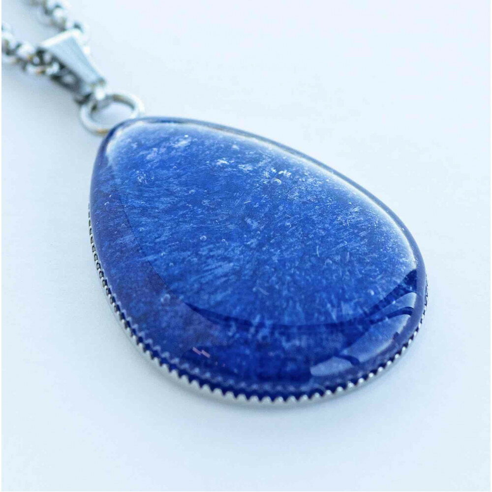 近江瑠璃細工「青の花しずく」ネックレス