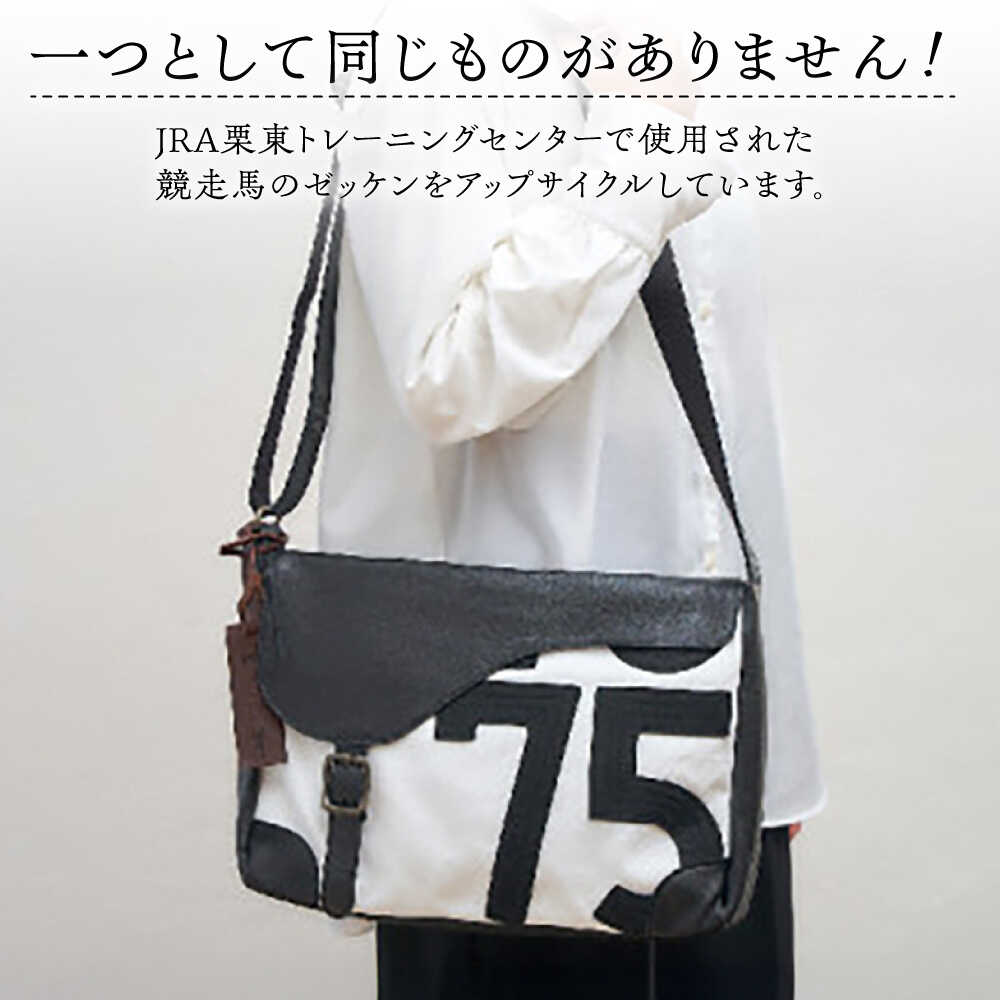 【ふるさと納税】【JRA/日本中央競馬会】調教用ゼッケンを使用したバッグ【steed サドル】 / 競馬 馬 競走馬 グッズ ショルダーバッグ トレセン 雑貨 / 栗東市 / サンキューファインホース夢プロジェクト[BIAD016] サムネイル2