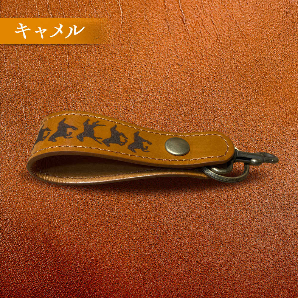 【ふるさと納税】【選べるカラー】蹄鉄ラウンドファスナーコインケース（キャメル）＆馬九いくキーリング / 競馬 馬 競走馬 本革 革小物 ハンドメイド レザー 雑貨 日用品 / 栗東市 / 株式会社ブルズエフ[BIAU018] サムネイル2