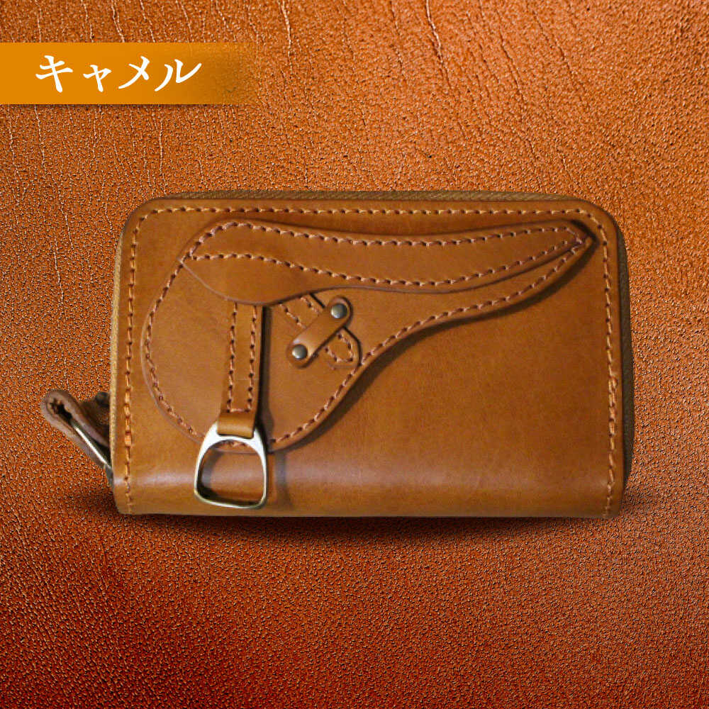 【ふるさと納税】【選べるカラー】鞍型ラウンドファスナーコインケース / 競馬 馬 競走馬 本革 革小物 ハンドメイド レザー 雑貨 日用品 / 栗東市 / 株式会社ブルズエフ[BIAU059] サムネイル2