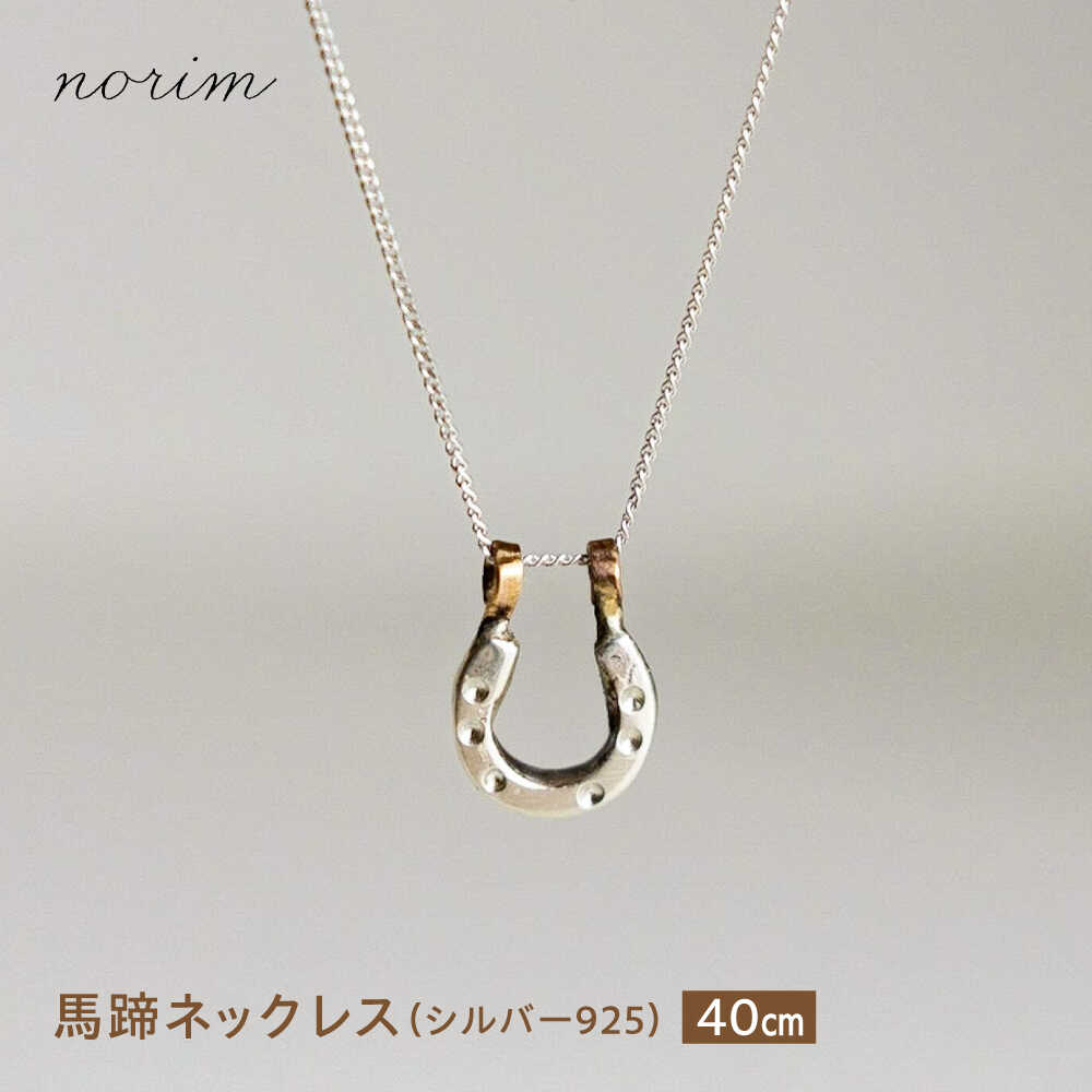 馬蹄ネックレス　シルバー925 (40cm) / 競馬 馬 グッズ 馬蹄 ハンドメイド ネックレス アクセサリー シルバー / 栗東市 / norim[BIBP001]