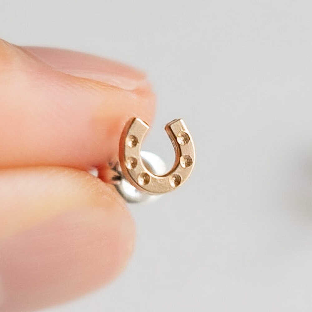 【ふるさと納税】馬蹄ピアス 14kgf ×シルバー925 / 競馬 馬 グッズ 馬蹄 ハンドメイド ピアス アクセサリー シルバー / 栗東市 / norim[BIBP011] サムネイル2