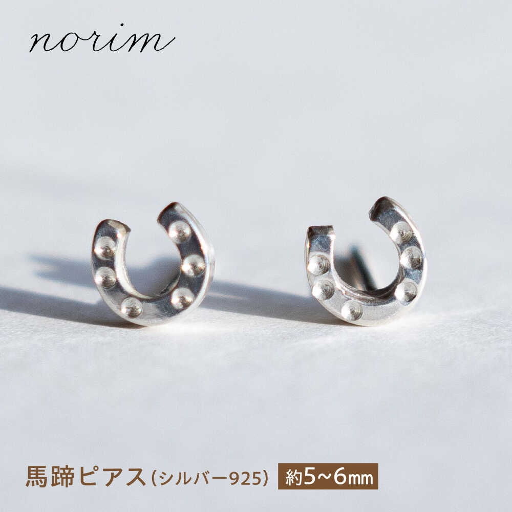 馬蹄 ピアス シルバー925 / 競馬 馬 グッズ 馬蹄 ハンドメイド リング アクセサリー シルバーピアス / 栗東市 / norim[BIBP014]