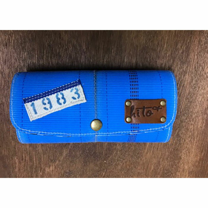 消防ホース・アップサイクル財布［青系］ | 甲賀市 アップサイクル雑貨 財布 ストライプ柄 リサイクル素材 耐久性 高品質 人気 おすすめ メンズ レディース 雑貨 小物 ギフト プレゼント お取り寄せ 通販 送料無料 ふるさと納税