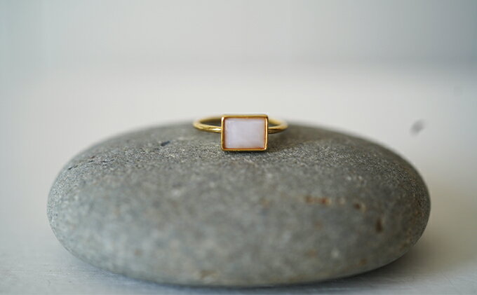 【ふるさと納税】池蝶貝（イケチョウガイ）レグタングルリング【13号】 アクセサリー 指輪 ファッション小物 雑貨 　お届け：受注生産品のため納期約1か月 サムネイル2