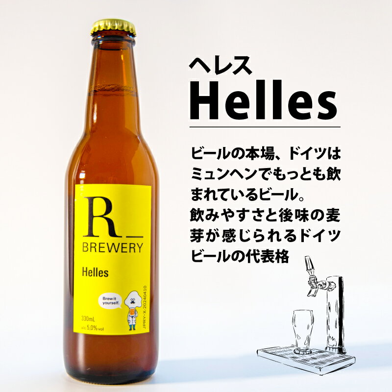 【ふるさと納税】 ビール クラフトビール 5本 セット 各 330ml 5種類 ＋ 季節 の ビール の中から 4種類 以上 お届け R_BREWERY 発泡酒 ヘレス シュバルツ ヴァイス APA IPA SessionIPA ピルスナー 人気 酒 飲み比べ ギフト 贈答品 手土産 お中元 お歳暮 瓶ビール 黒ビール サムネイル3