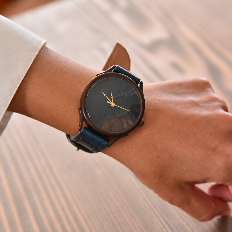 【ふるさと納税】 腕時計 本革 レザー ハンドメイド 手作り ブルー 贈り物 ギフト プレゼント 国産 受注生産 滋賀県 竜王 岡喜 サムネイル3