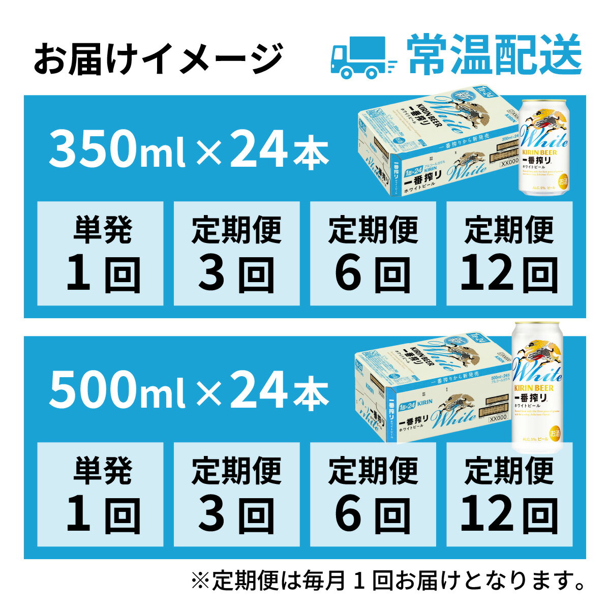 【ふるさと納税】 一番搾り ホワイトビール（選べる容量 / 選べるお届け回数） / 単品 毎月1回定期便 お中元 KIRIN 麒麟 キリン 缶ビール ビール ホワイトビール お酒 酒 24缶 24本 国産 ギフト 内祝い プレゼント BBQ 宅飲み お祝い 送料無料 お歳暮 クリスマス 350ml 500ml サムネイル2