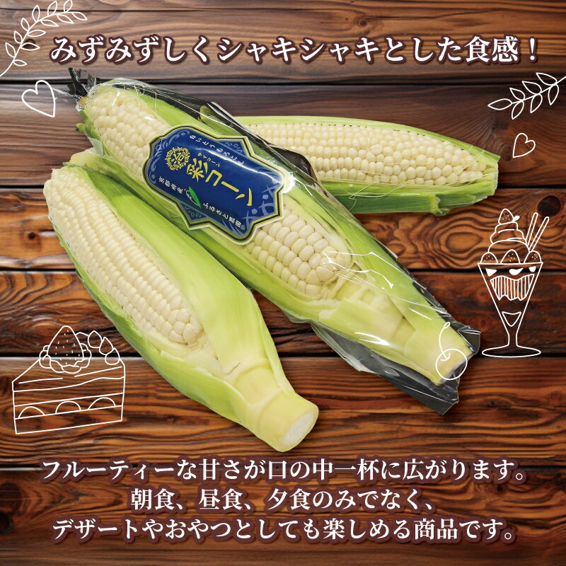 【ふるさと納税】 【2026年6月～7月発送】 彩コーン 約4kg 10本 ホワイトコーン とうもろこし 白いとうもろこし コーン スイートコーン 朝食 昼食 夕食 デザート おやつ 糖度 野菜 産地直送 京都 八幡 ふるさと農園 - 画像2
