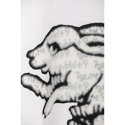 【ふるさと納税】【beanxious(ビーアンキシャス)】直植毛フロッキーTシャツ　ウサギ白 | Tシャツ フロッキー ホワイト 白 ウサギ 動物 半袖 ギフト お祝い beanxious 京都府 京都市 サムネイル3