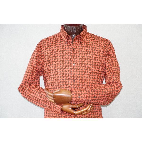 【ふるさと納税】【鷲野染工場】メンズシャツ（千鳥格子） サムネイル3