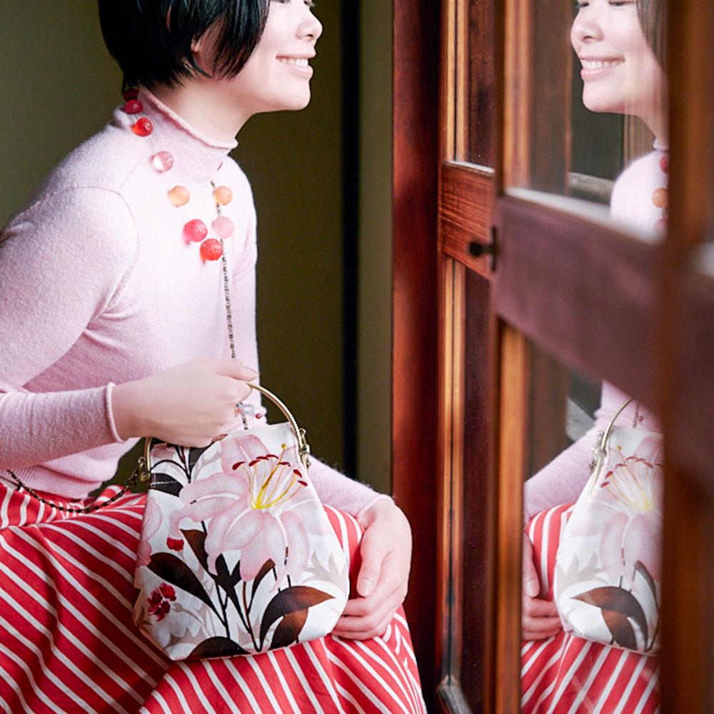 【亥之吉】ベンリーがま口「ゆりあざみ」2wayがま口バッグ（いのきち）