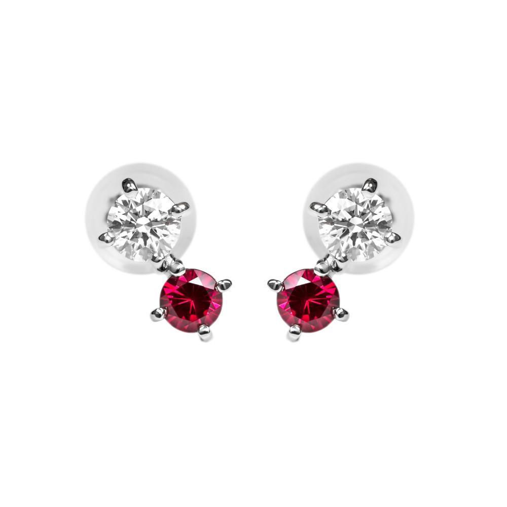 【ふるさと納税】【高島屋選定品】＜京セラ＞クレサンベール＜ルビー／ダイヤモンド ＞PT900 ピアス カジュアル 7月誕生石 ［ 京都 宝石 ジュエリー 人気 おすすめ 高級 特別 おしゃれ ファッション ブランド ダイヤ ルビー ］ | 宝石 人気 おすすめ 送料無料 サムネイル2