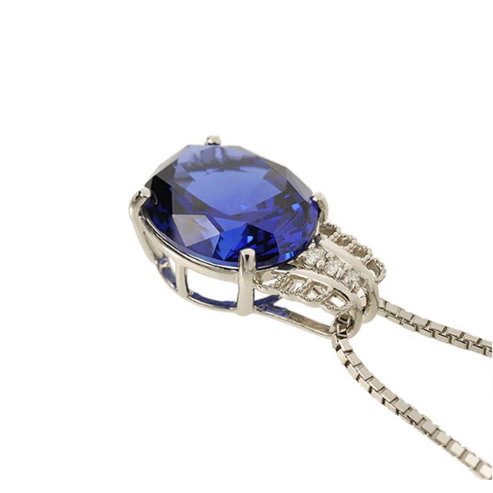 【ふるさと納税】【高島屋選定品】＜京セラ＞クレサンベール＜ブルーサファイア／ダイヤモンド＞PT900 PT850 PTペンダント 9月誕生石 ［ 京都 宝石 ジュエリー 人気 おすすめ 高級 特別 おしゃれ ファッション ブランド ダイヤ サファイア ］ サムネイル3