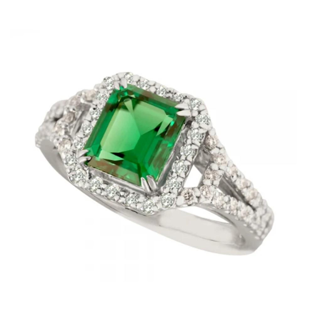 【高島屋選定品】＜京セラ＞クレサンベール＜エメラルド／ダイヤモンド／プラチナ＞PT900 リング エメラルドカット 5月誕生石 ［ 京都 宝石 ジュエリー 人気 おすすめ 高級 特別 おしゃれ ファッション ブランド ダイヤ エメラルド ］