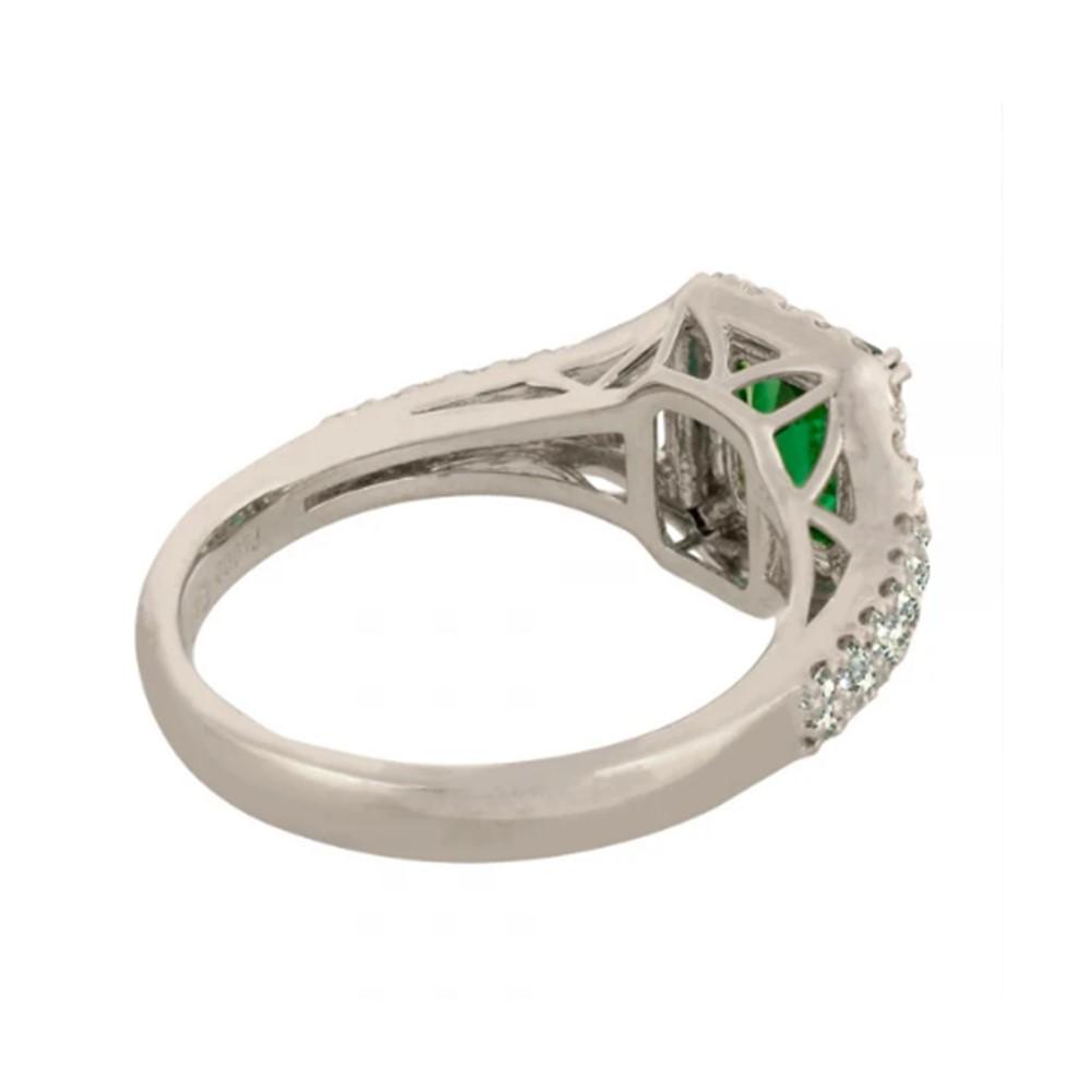 【ふるさと納税】【高島屋選定品】＜京セラ＞クレサンベール＜エメラルド／ダイヤモンド／プラチナ＞PT900 リング エメラルドカット 5月誕生石 ［ 京都 宝石 ジュエリー 人気 おすすめ 高級 特別 おしゃれ ファッション ブランド ダイヤ エメラルド ］ サムネイル2