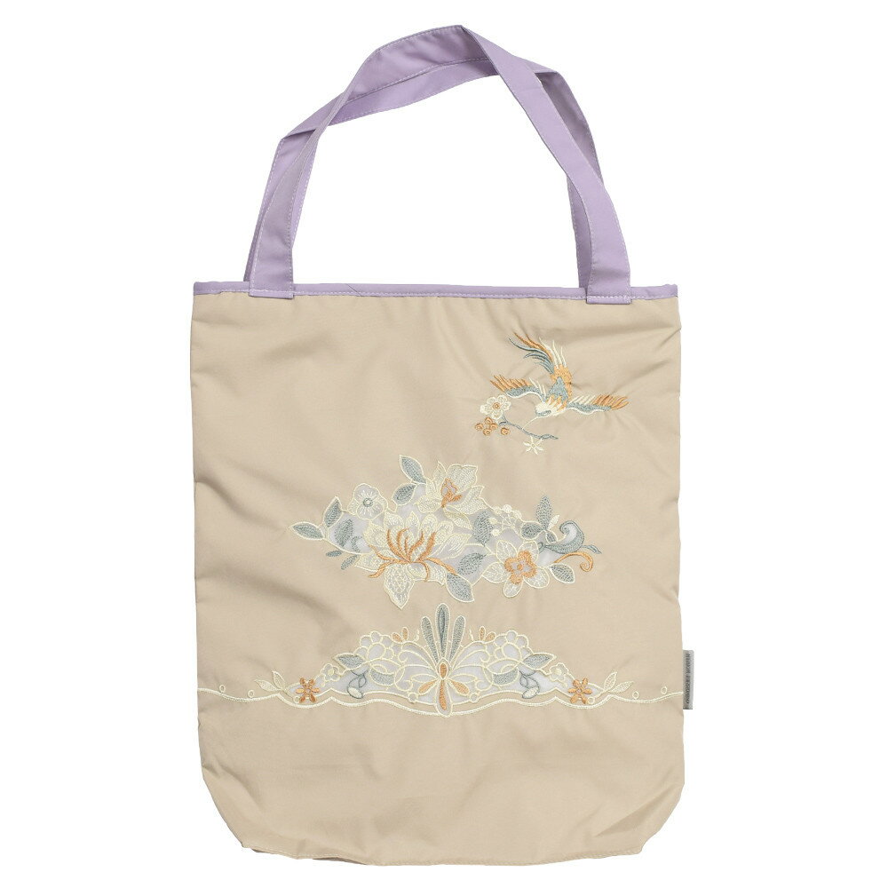 【ふるさと納税】【シノワズリーモダン京都】花鳥オーガンジーカットワーク刺繍 防水・撥水トートバッグ［ 京都 日傘 ブランド 防水 撥水 トート 濡れた傘を入れてもOK カットワーク刺繍 おしゃれ 人気 おすすめ 女性用 ギフト プレゼント お取り寄せ 通販 送料無料 サムネイル2