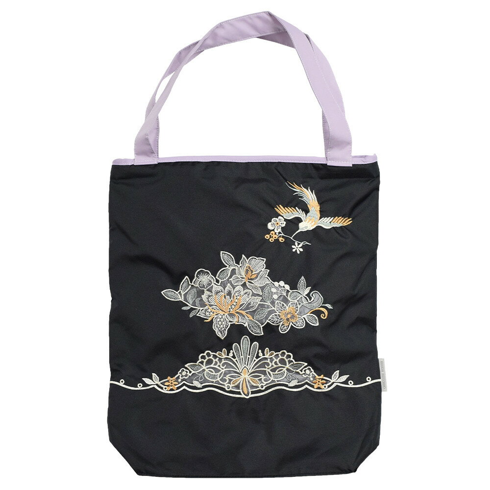 【ふるさと納税】【シノワズリーモダン京都】花鳥オーガンジーカットワーク刺繍 防水・撥水トートバッグ［ 京都 日傘 ブランド 防水 撥水 トート 濡れた傘を入れてもOK カットワーク刺繍 おしゃれ 人気 おすすめ 女性用 ギフト プレゼント お取り寄せ 通販 送料無料 サムネイル3