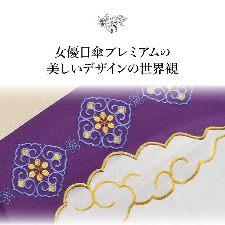 【ふるさと納税】【シノワズリーモダン京都】瑞雲オーガンジーカットワーク刺繍かわず張りショート折りたたみ日傘(日傘,折りたたみ日傘,女優日傘)［ 京都 日傘 ブランド 女優日傘 完全遮光 晴雨兼用 おしゃれ 軽量 人気 おすすめ ギフト プレゼント サムネイル2