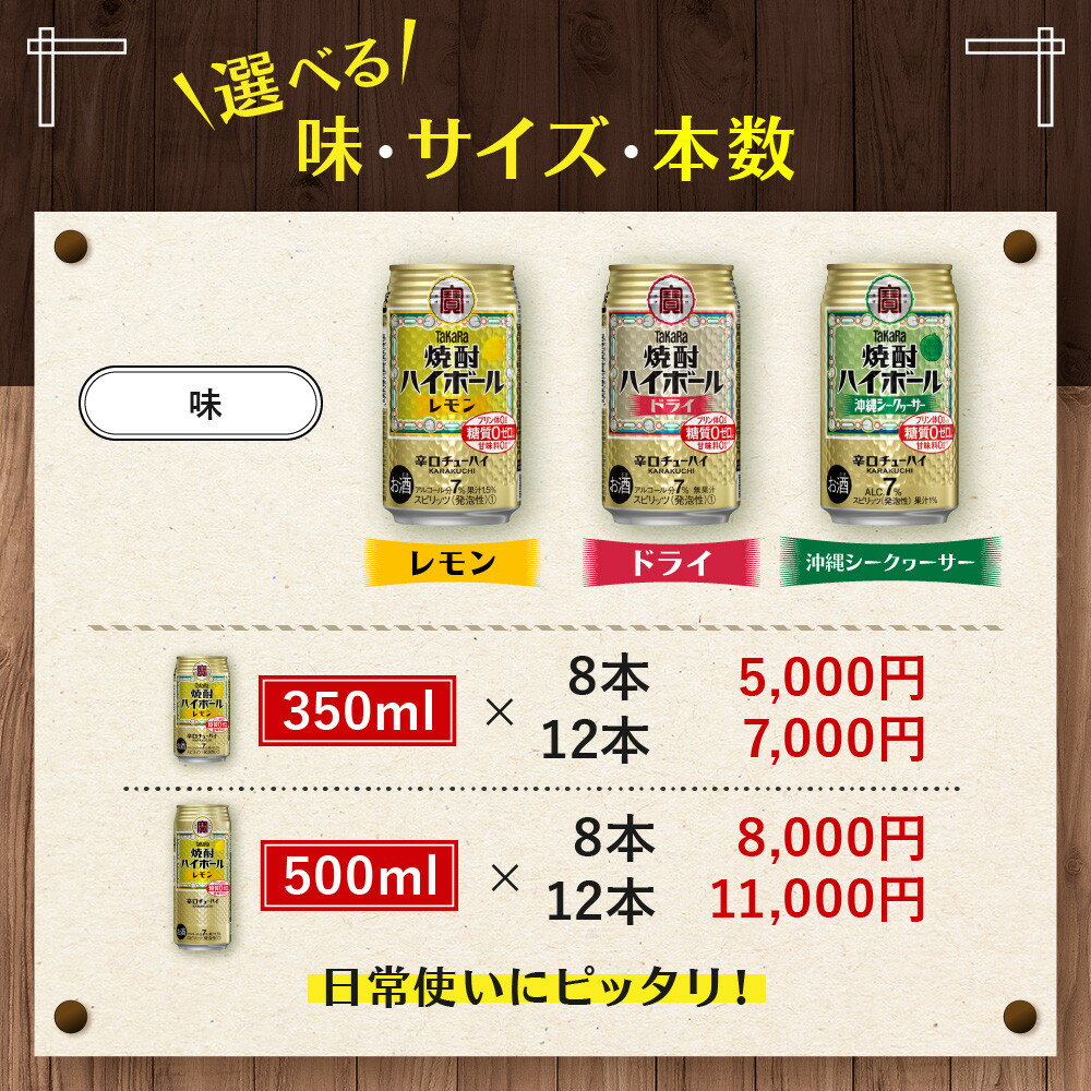 【ふるさと納税】【タカラ】焼酎ハイボール 3種類から選べる 350mlor500ml×8本or12本｜京都 宝酒造 レビュー高評価 大人気セット おすすめ キレ味爽快 甘くない お酒 焼酎 酎ハイ ハイボール サワー - 画像2