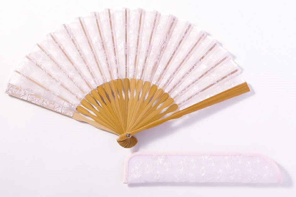 【ふるさと納税】【伊と幸】《白生地の老舗が贈る》透扇子（撫子・薄桜色） サムネイル3