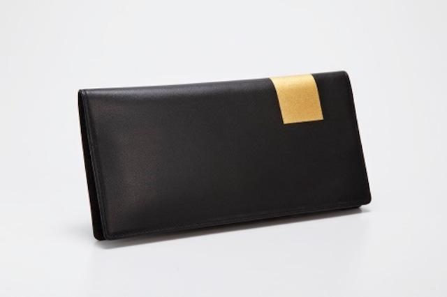 【金箔押　山村】Byobu 長財布（墨色） | 京都市 京都 金箔 財布 長財布 ギフト プレゼント 贈答 贈り物 お祝い 内祝い ご自宅用 ご家庭用 メンズ ユニセックス 男女兼用
