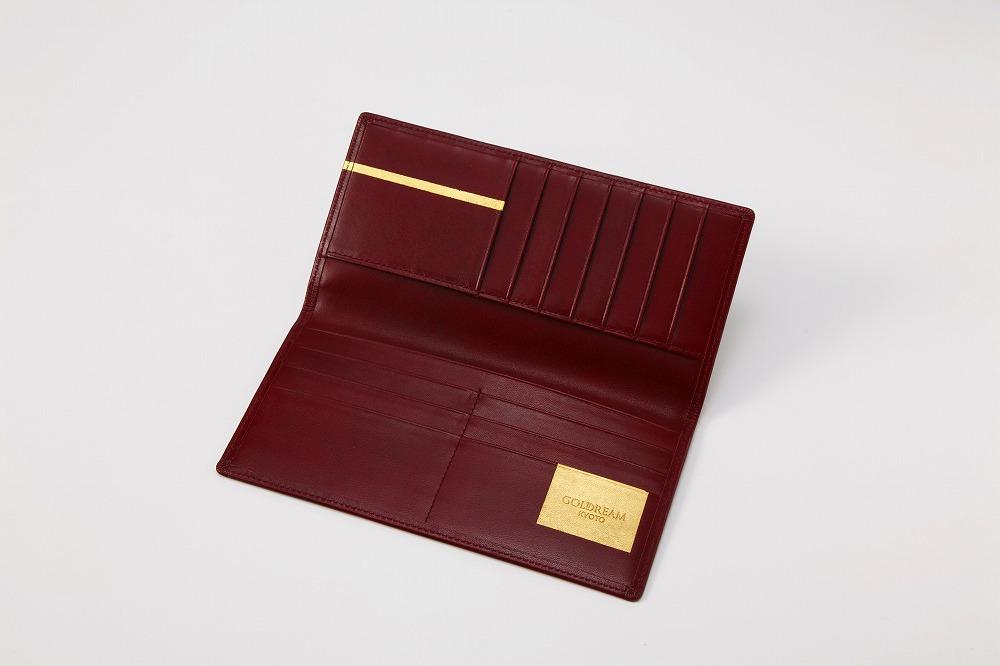 【ふるさと納税】【金箔押　山村】Byobu 長財布（墨色） | 京都市 京都 金箔 財布 長財布 ギフト プレゼント 贈答 贈り物 お祝い 内祝い ご自宅用 ご家庭用 メンズ ユニセックス 男女兼用 サムネイル2