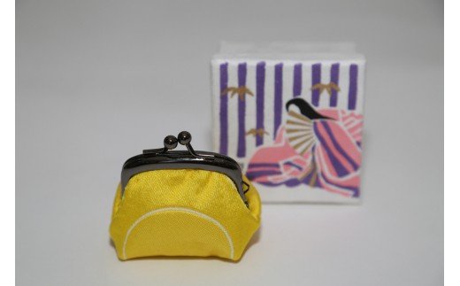 【西陣活性化を応援！】西陣織がま口（黄色）│京都市 京都 西陣織 ポーチ 小物入れ ギフト 贈答