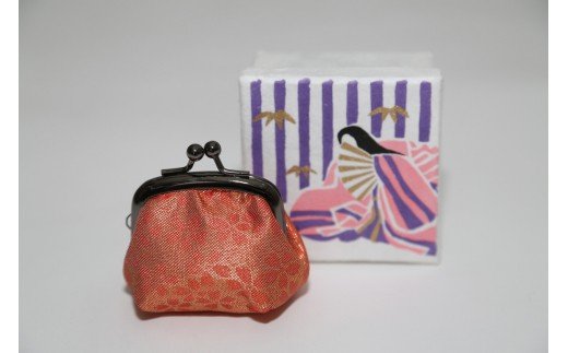 【西陣活性化を応援！】西陣織がま口（桜）│京都市 京都 西陣織 ポーチ 小物入れ ギフト 贈答