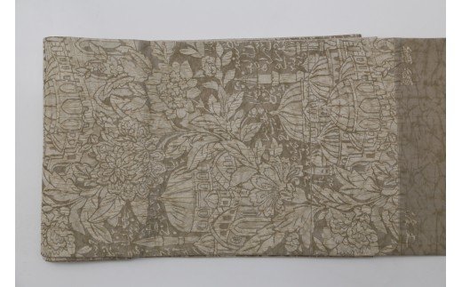 【ふるさと納税】【西陣活性化を応援！】西陣織袋帯（纐纈・ベージュ）│京都市 京都 西陣織 着物 帯 ギフト 贈答 誕生日 成人式 サムネイル2