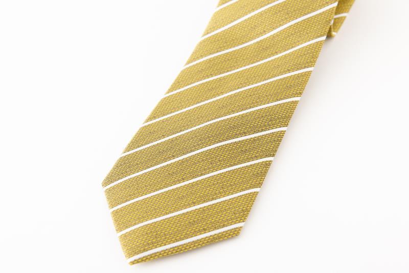 【ふるさと納税】【西陣活性化を応援！】シルク100％西陣織ネクタイ（ストライプ白ライン・ゴールド）│京都市 京都 西陣織 ネクタイ ギフト 贈答 サムネイル2
