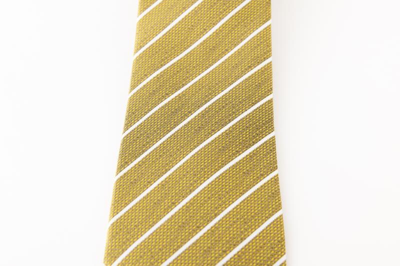 【ふるさと納税】【西陣活性化を応援！】シルク100％西陣織ネクタイ（ストライプ白ライン・ゴールド）│京都市 京都 西陣織 ネクタイ ギフト 贈答 サムネイル3