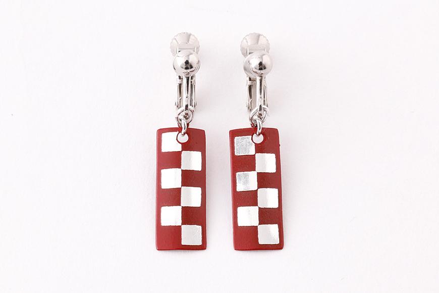 【ふるさと納税】【中嶋象嵌】長四角　ピアス〈市松〉 | イヤリング 桜 ホワイトデー 贈り物 ギフト ファッション 女性 象嵌 伝統 工芸 中嶋象嵌 サムネイル2