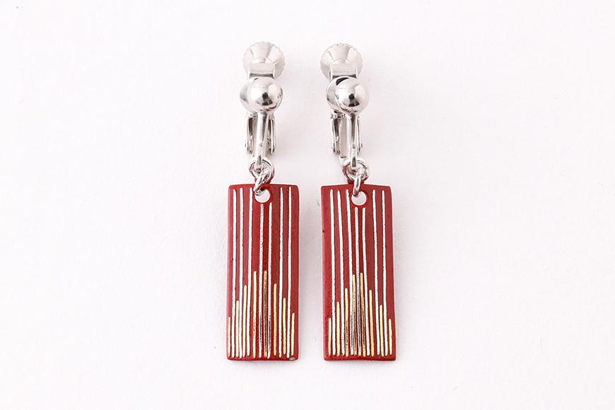 【ふるさと納税】【中嶋象嵌】長四角　イヤリング〈ライン〉 | イヤリング ホワイトデー 贈り物 ギフト ファッション 女性 象嵌 伝統 工芸 中嶋象嵌 サムネイル2