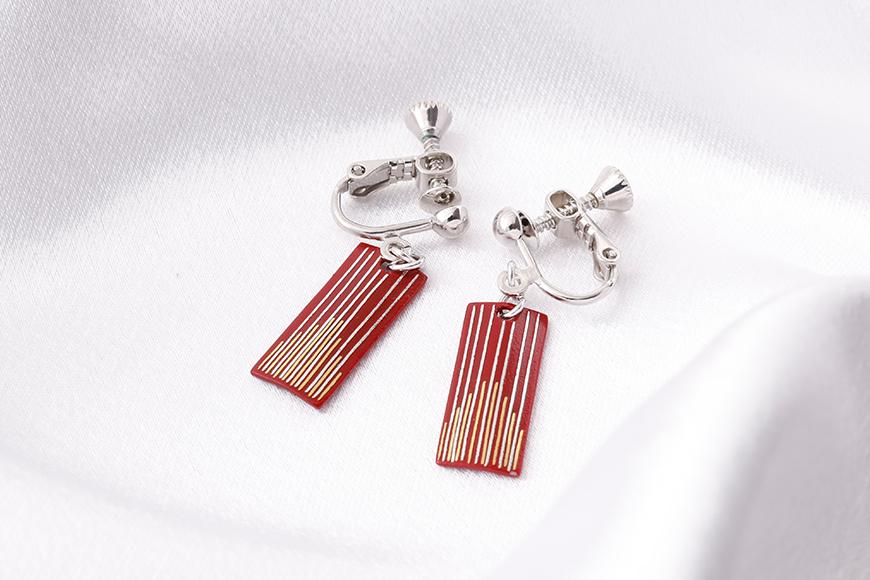 【ふるさと納税】【中嶋象嵌】長四角　イヤリング〈ライン〉 | イヤリング ホワイトデー 贈り物 ギフト ファッション 女性 象嵌 伝統 工芸 中嶋象嵌 サムネイル3