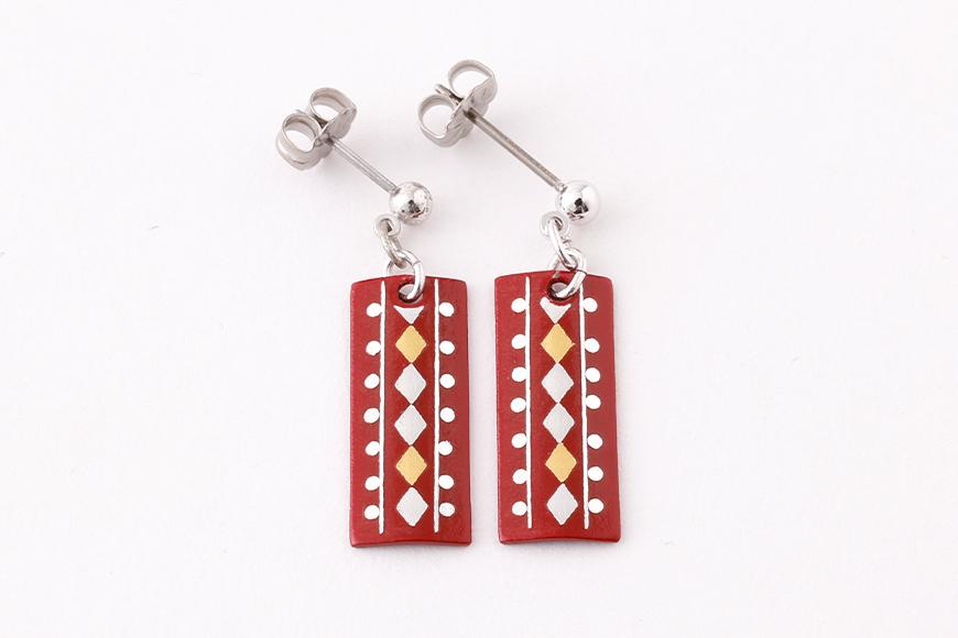 【ふるさと納税】【中嶋象嵌】長四角　イヤリング〈ダイヤ〉 | イヤリング ホワイトデー 贈り物 ギフト ファッション 女性 象嵌 伝統 工芸 中嶋象嵌 サムネイル2