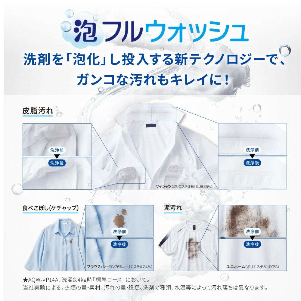 【ふるさと納税】【AQUA】全自動洗濯機 泡フルウォッシュ洗浄&カスタム洗剤自動投入機能搭載! 《選べる容量8～14kg》［ 京都 アクア 洗濯機 縦型洗濯機 人気 おすすめ 泡 洗浄 自動投入 家電 お取り寄せ 通販 送料無料 ふるさと納税 ］ - 画像3