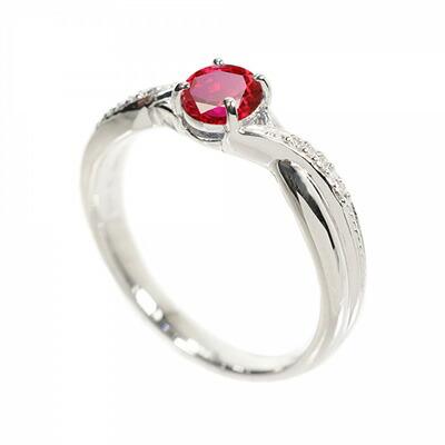 【ふるさと納税】【京セラ】リング〈ルビー・天然ダイヤモンド〉クレサンベール | オーバルカット メレダイヤ クロス 7月誕生石 K18ホワイトゴールド 京都 京都市 アクセサリー ジュエリー 宝石 ギフト 人気 贈り物 ご自宅用 サムネイル2